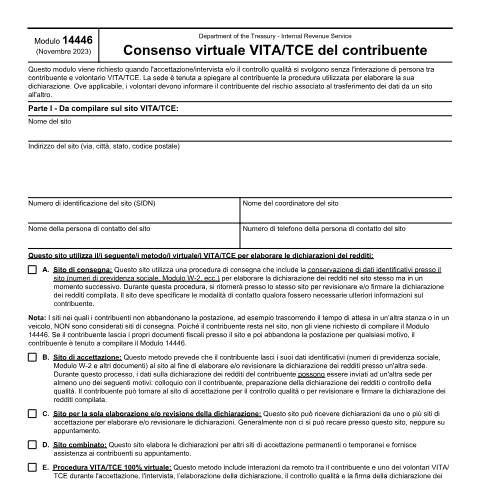 Document preview: IRS Form f14446it — IRS, United States (CERFA n°14446IT)
