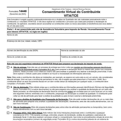 Document preview: IRS Form f14446pt — IRS, United States (CERFA n°14446PT)