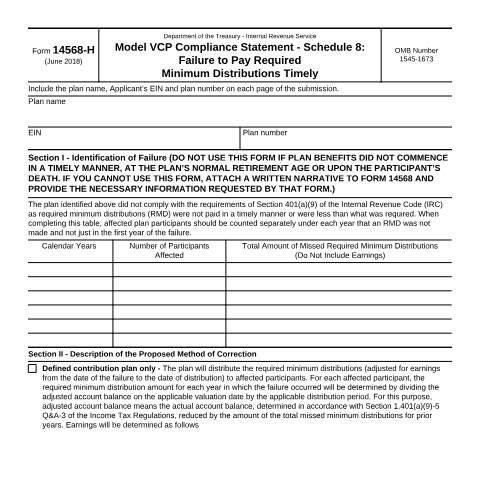 Document preview: IRS Form f14568h — IRS, United States (CERFA n°14568H)