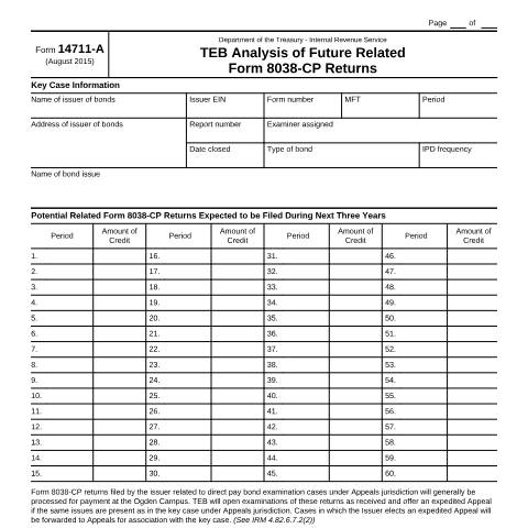 Document preview: IRS Form f14711a — IRS, United States (CERFA n°14711A)