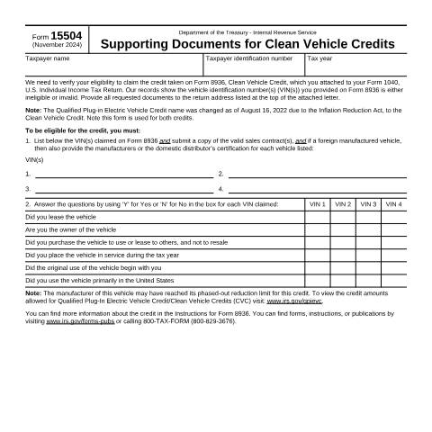 Document preview: IRS Form f15504 — IRS, United States (CERFA n°15504)