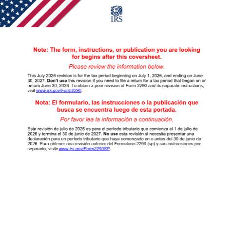 Document preview: IRS Form f2290 — IRS, United States (CERFA n°2290)