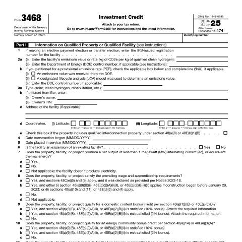Document preview: IRS Form f3468 — IRS, United States (CERFA n°3468)