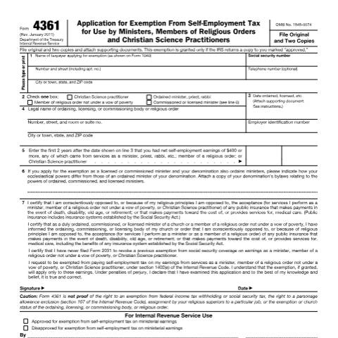Document preview: IRS Form f4361 — IRS, United States (CERFA n°4361)