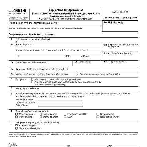 Document preview: IRS Form f4461b — IRS, United States (CERFA n°4461B)