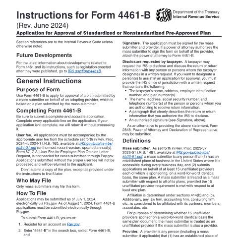 Document preview: IRS Instructions i4461b — IRS, United States (CERFA n°INST-4461B)