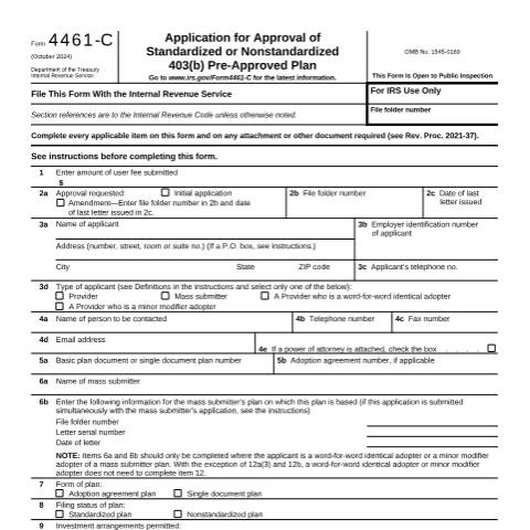 Document preview: IRS Form f4461c — IRS, United States (CERFA n°4461C)