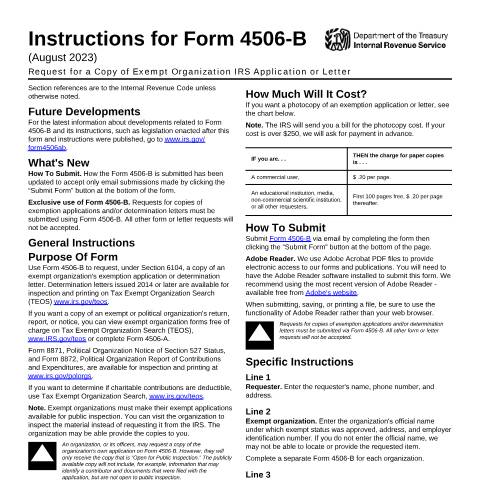 Document preview: IRS Instructions i4506b — IRS, United States (CERFA n°INST-4506B)