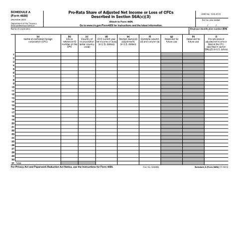 Document preview: IRS Form f4626sa — IRS, United States (CERFA n°4626SA)