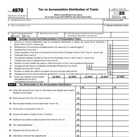Document preview: IRS Form f4970 — IRS, United States (CERFA n°4970)