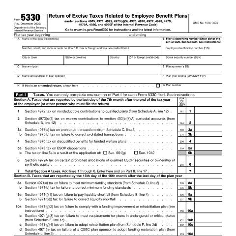 Document preview: IRS Form f5330 — IRS, United States (CERFA n°5330)