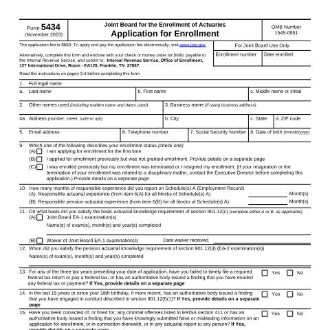 Document preview: IRS Form f5434 — IRS, United States (CERFA n°5434)