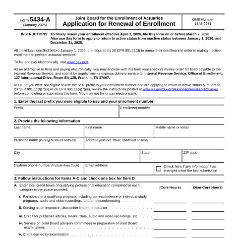 Document preview: IRS Form f5434a — IRS, United States (CERFA n°5434A)