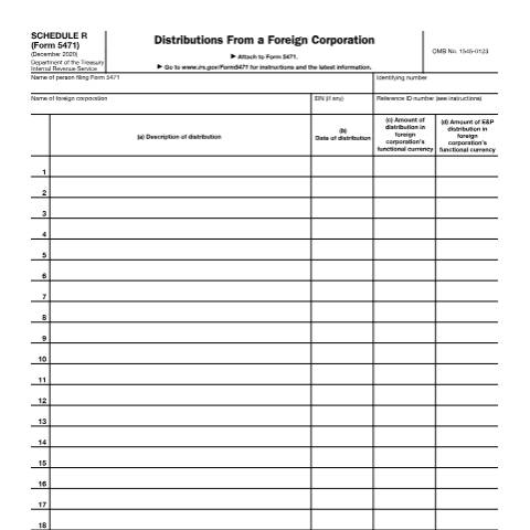 Document preview: IRS Form f5471sr — IRS, United States (CERFA n°5471SR)