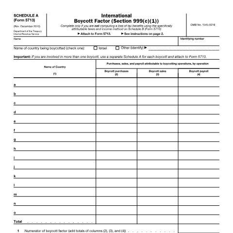 Document preview: IRS Form f5713sa — IRS, United States (CERFA n°5713SA)
