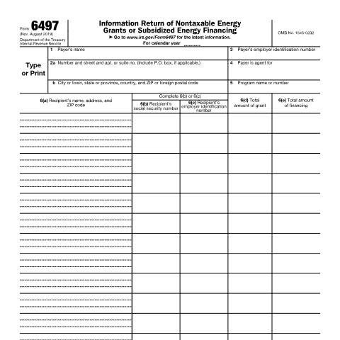 Document preview: IRS Form f6497 — IRS, United States (CERFA n°6497)