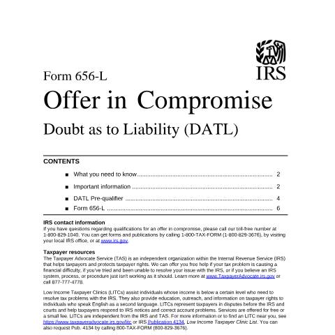 Document preview: IRS Form f656l — IRS, United States (CERFA n°656L)