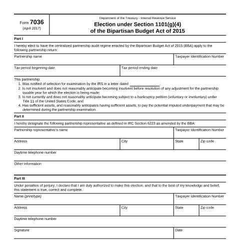 Document preview: IRS Form f7036 — IRS, United States (CERFA n°7036)