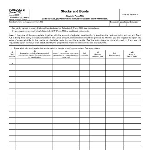 Document preview: IRS Form f706sb — IRS, United States (CERFA n°706SB)