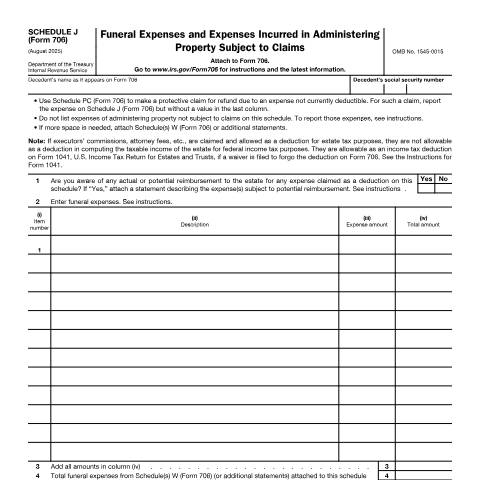 Document preview: IRS Form f706sj — IRS, United States (CERFA n°706SJ)