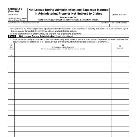 Document preview: IRS Form f706sl — IRS, United States (CERFA n°706SL)