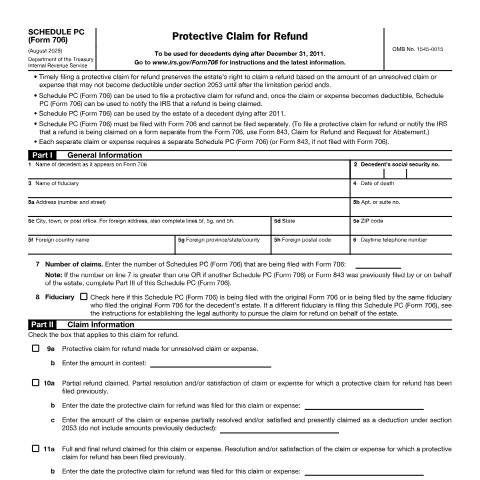Document preview: IRS Form f706spc — IRS, United States (CERFA n°706SPC)