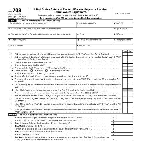 Document preview: IRS Form f708 — IRS, United States (CERFA n°708)