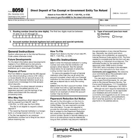 Document preview: IRS Form f8050 — IRS, United States (CERFA n°8050)