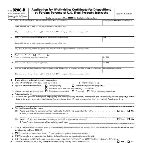 Document preview: IRS Form f8288b — IRS, United States (CERFA n°8288B)