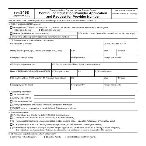 Document preview: IRS Form f8498 — IRS, United States (CERFA n°8498)