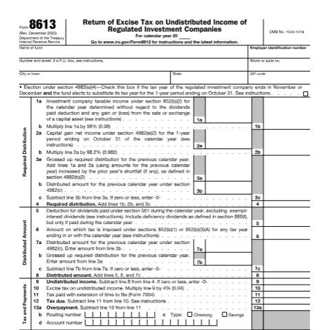 Document preview: IRS Form f8613 — IRS, United States (CERFA n°8613)