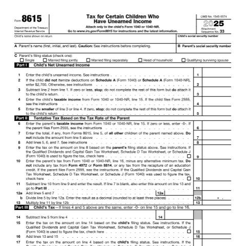 Document preview: IRS Form f8615 — IRS, United States (CERFA n°8615)