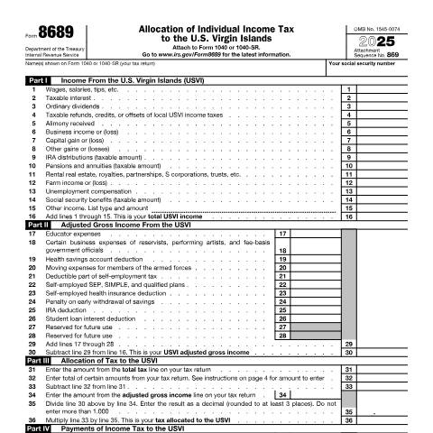 Document preview: IRS Form f8689 — IRS, United States (CERFA n°8689)