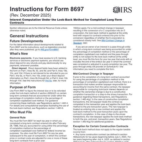 Document preview: IRS Instructions i8697 — IRS, United States (CERFA n°INST-8697)