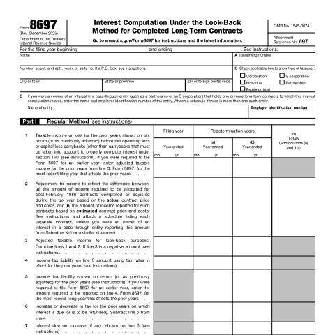 Document preview: IRS Form f8697 — IRS, United States (CERFA n°8697)