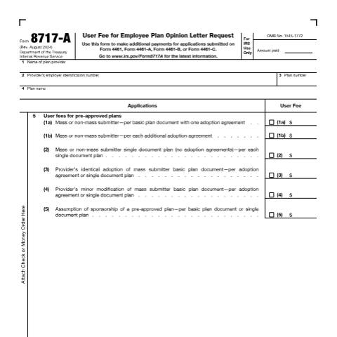 Document preview: IRS Form f8717a — IRS, United States (CERFA n°8717A)