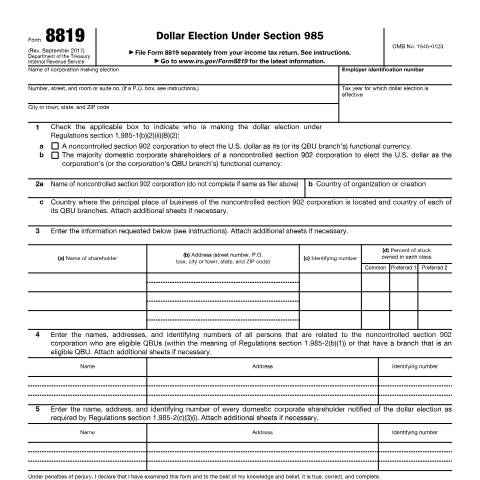 Document preview: IRS Form f8819 — IRS, United States (CERFA n°8819)