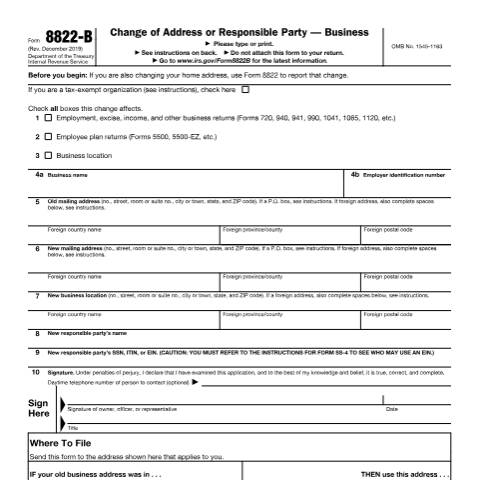 Document preview: IRS Form f8822b — IRS, United States (CERFA n°8822B)