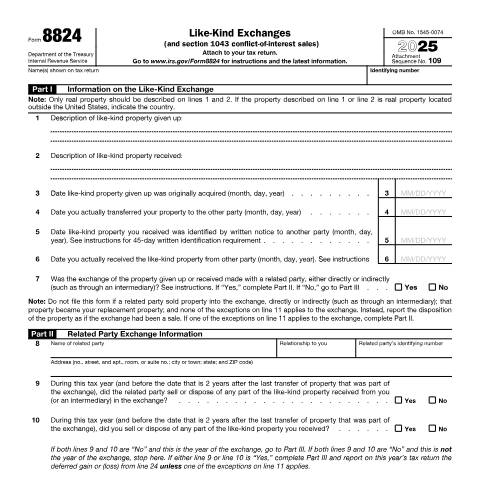 Document preview: IRS Form f8824 — IRS, United States (CERFA n°8824)