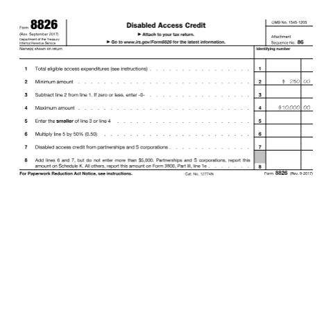 Document preview: IRS Form f8826 — IRS, United States (CERFA n°8826)