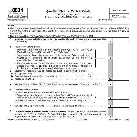 Document preview: IRS Form f8834 — IRS, United States (CERFA n°8834)