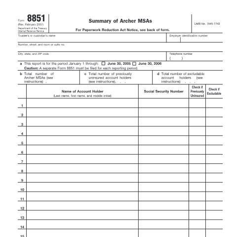 Document preview: IRS Form f8851 — IRS, United States (CERFA n°8851)