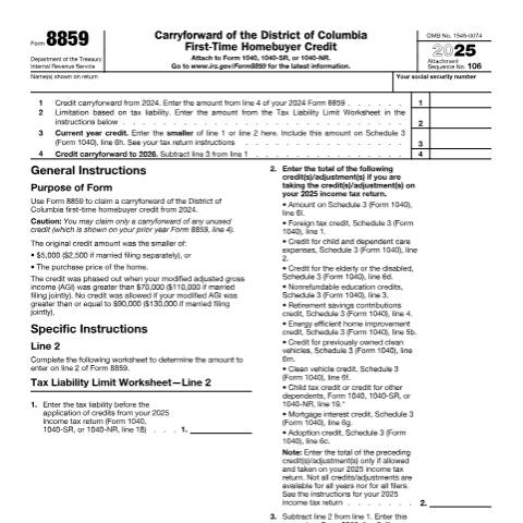 Document preview: IRS Form f8859 — IRS, United States (CERFA n°8859)