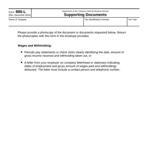 Document preview: IRS Form f886l — IRS, United States (CERFA n°886L)