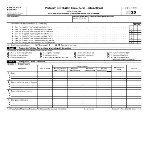 Document preview: IRS Form f8865sk2 — IRS, United States (CERFA n°8865SK2)