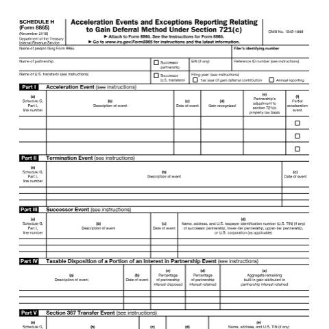 Document preview: IRS Form f8865sh — IRS, United States (CERFA n°8865SH)