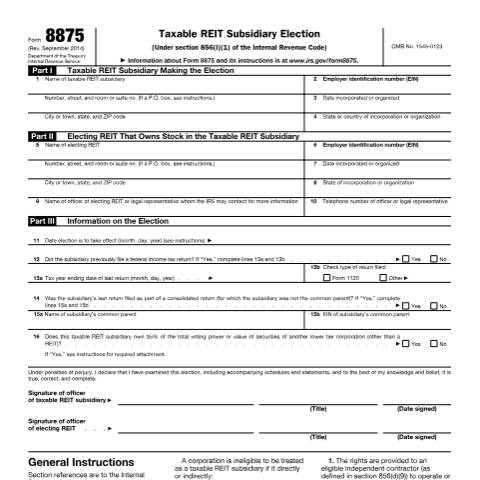 Document preview: IRS Form f8875 — IRS, United States (CERFA n°8875)