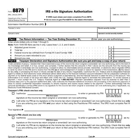 Document preview: IRS Form f8879 — IRS, United States (CERFA n°8879)