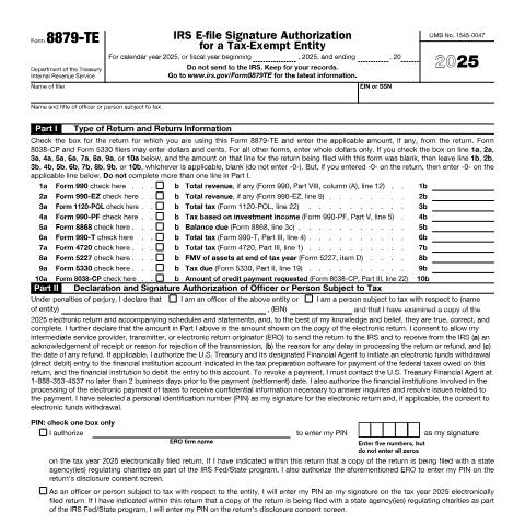 Document preview: IRS Form f8879te — IRS, United States (CERFA n°8879TE)