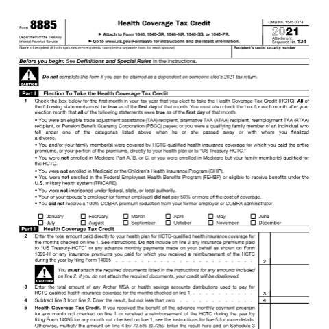 Document preview: IRS Form f8885 — IRS, United States (CERFA n°8885)